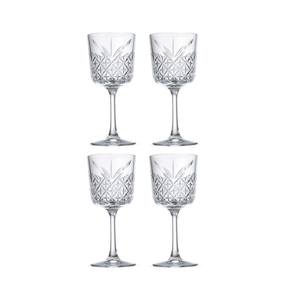 Wine Glass Set – 4-Piece – 320 ml – Elegant Crystal-Cut Design – DSJ0132