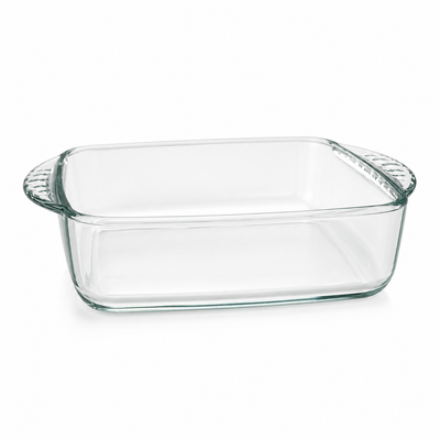 Senobar Square Glass Baking Dish 1100cc Clear Glass with Handles Oven Safe Dish by Siddiq Gifts