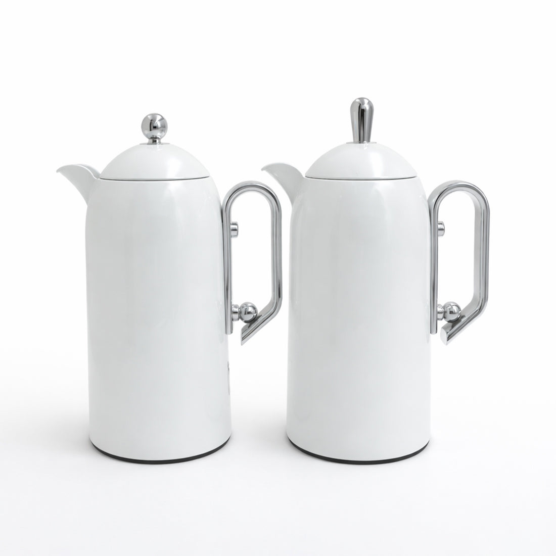 SJ66-WS Vacuum Flask Set – 2 Pieces (1.0L + 1.0L) – White & Silver Finish