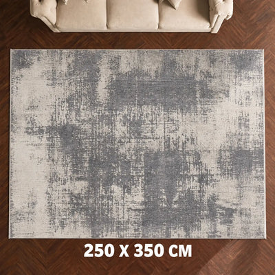 Sky Polyester Carpet, 250 × 350 cm, in Cream and Blue with a Modern Abstract Design at Siddiq Gifts.