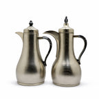 SLDT-MN-MGRNT Vacuum Flask Set – 2 Pieces (1L + 1L) – Matte Nickel with Marble Granite Handles & Accents