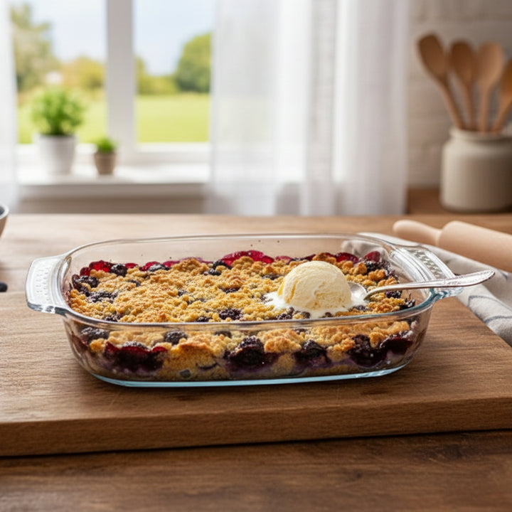 SLY-YBR27 Borosilicate Glass Baking Dish with Handles – 34 × 22.5 cm – 2.7 Liter – Siddiq Gifts Mussafah Abu Dhabi