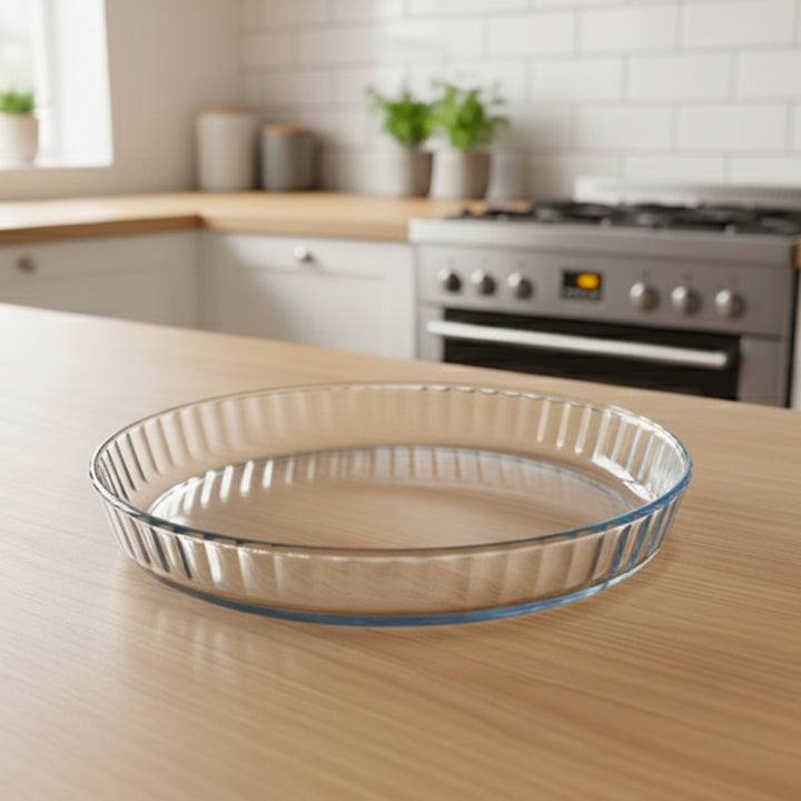 SLY-YPLT27 Borosilicate Glass Pie Pan – 27 cm – 1.6 Liter – Siddiq Gifts Mussafah Abu Dhabi