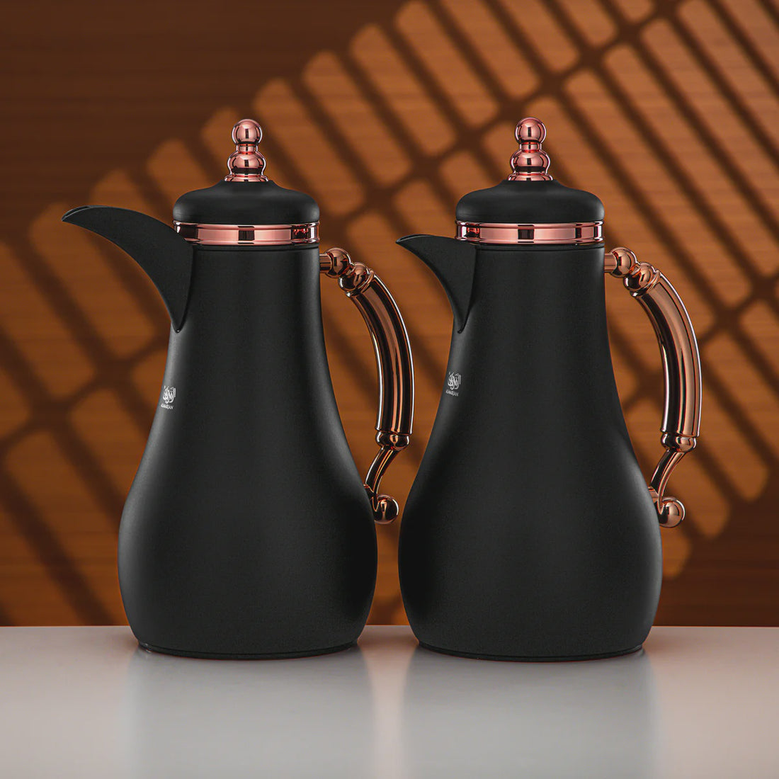 SM-2A46AB-MBPG Vacuum Flask Set – 2 Pieces  ( 1.0 L + 1.0 L ) – Matt Black with Rose Gold Accents