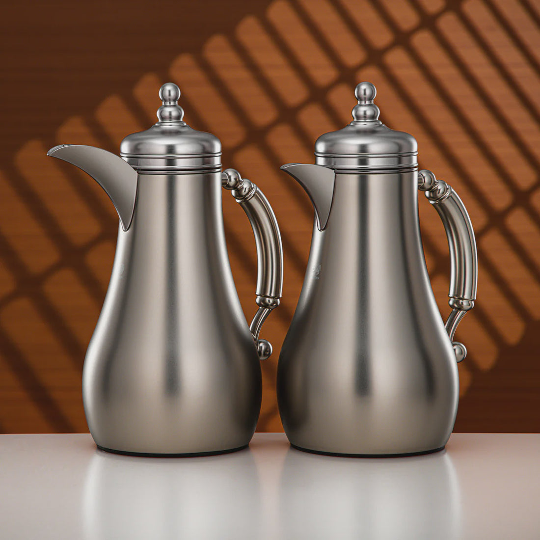SM-2A46AB-MC Vacuum Flask Set – 2 Pieces (1.0 L + 1.0 L) – Matt Silver Finish