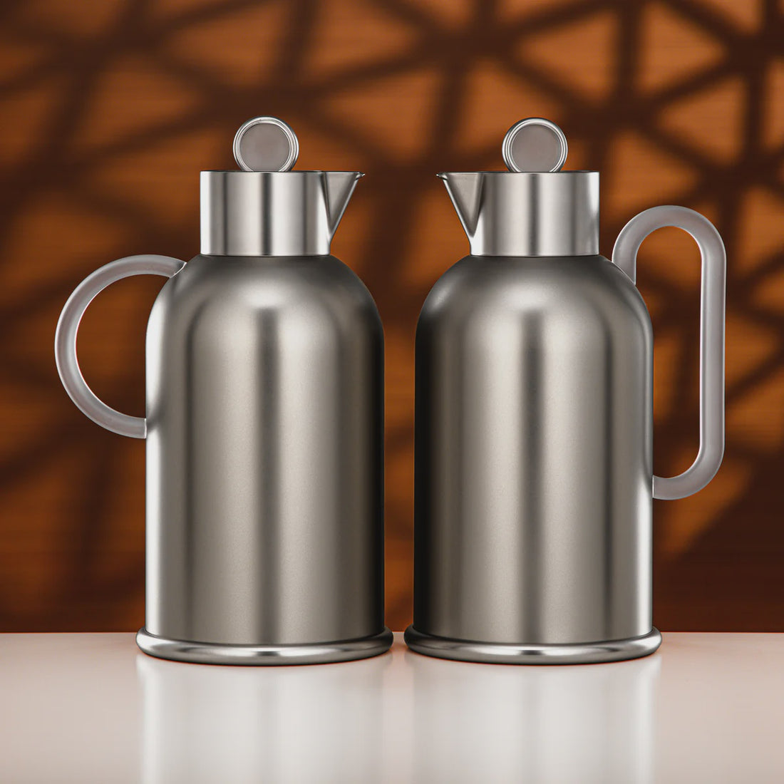 SM-2A47AB Vacuum Flask Set – 2 Pieces (1L + 1L) – Matte Nickel with Frost Handle