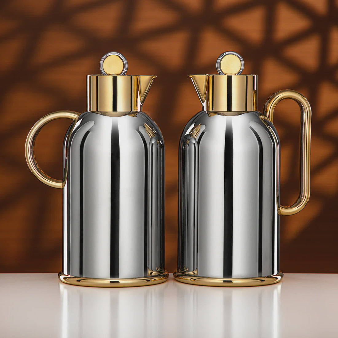 SM-2A47AB Vacuum Flask Set – 2 Pieces (1L + 1L) – Silver & Gold Finish