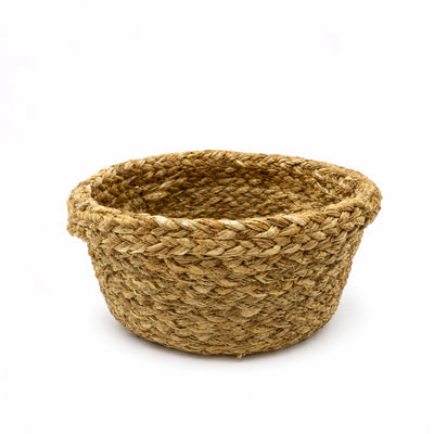 Small Round Handwoven Seagrass Storage Basket 20 × 9 cm Natural by Siddiq Gifts