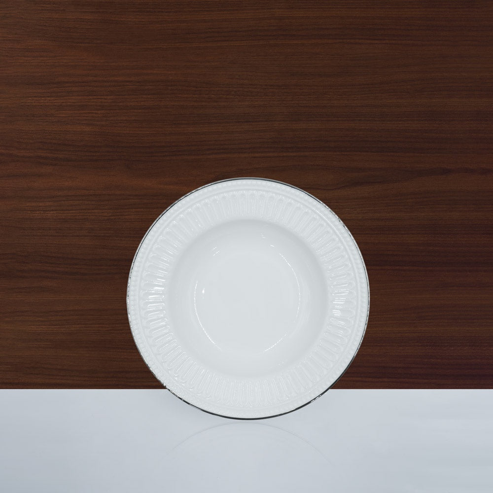 BG-19 Ceramic Plate With Silver Line - 8 Inches