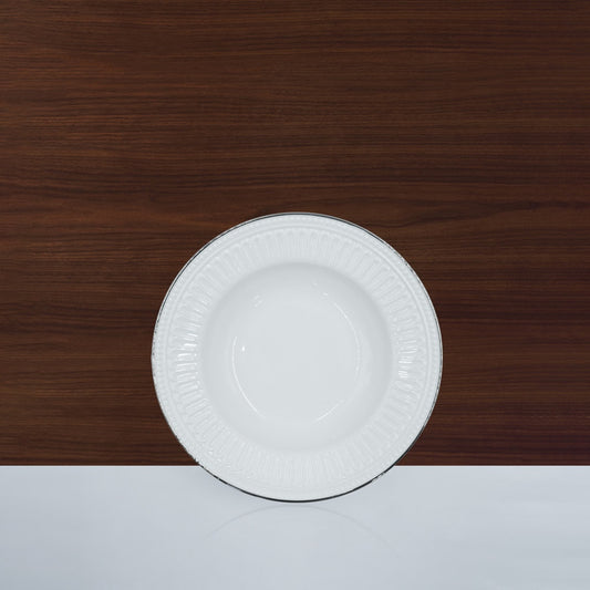 BG-19 Ceramic Plate With Silver Line - 8 Inches