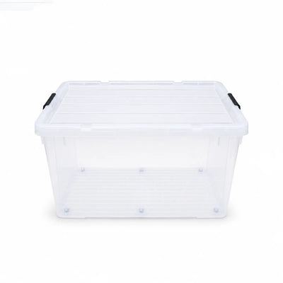 135L Smart Storage Box Large Transparent Container with Locking Lid and Wheels Siddiq Gifts