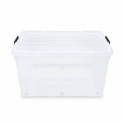 180L Smart Storage Box Large Transparent Container with Locking Lid and Wheels Siddiq Gifts