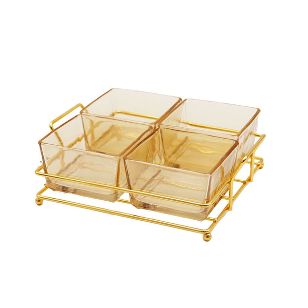 81111-02 Snack Dish Glass+Metal
