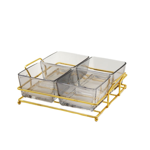 81111-05 Snack Dish (Glass+Metal)