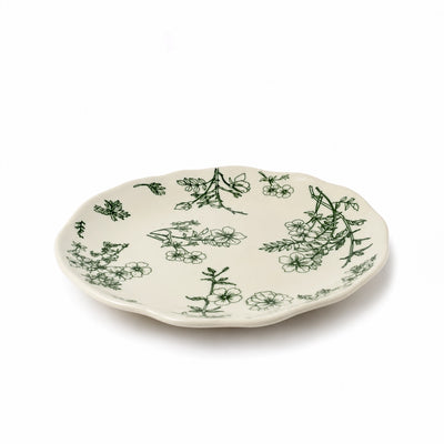 Solecasa Greenery Dessert Plate 6 Inch Floral Botanical Design Siddiq Gifts