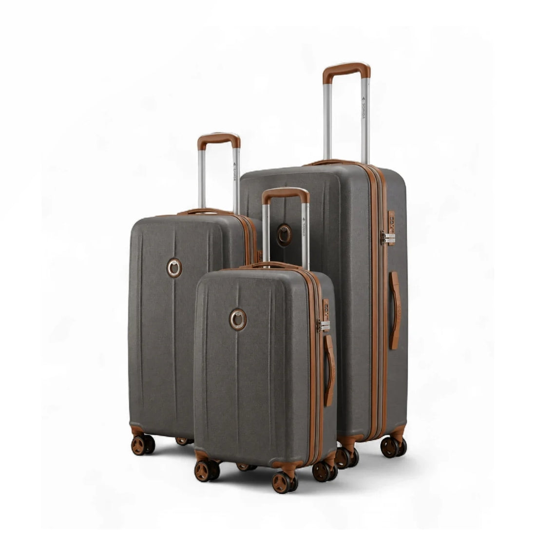 CS97819-3T Sonada Aragon Expandable ABS Trolley Case Set – 3 Pieces – Dark Grey – TSA Lock, 360° Spinner Wheels & Security Zipper