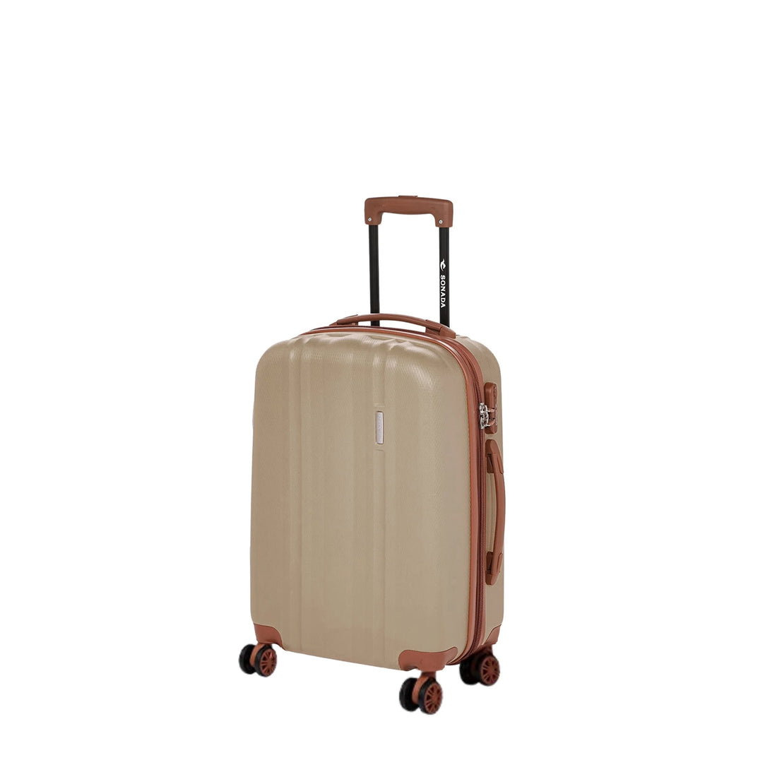 CS97770W8-3T Sonada Expandable ABS 8-Wheel Trolley Case – Champagne – TSA Lock, 360° Spinner Wheels & Security Zipper