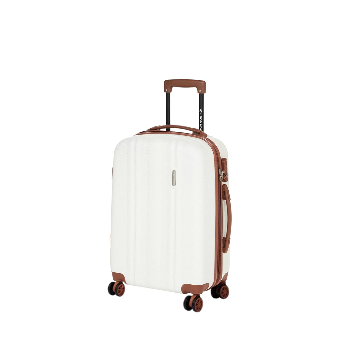CS97770W8-3T Sonada Expandable ABS 8-Wheel Trolley Case – White – TSA Lock, 360° Spinner Wheels & Security Zipper