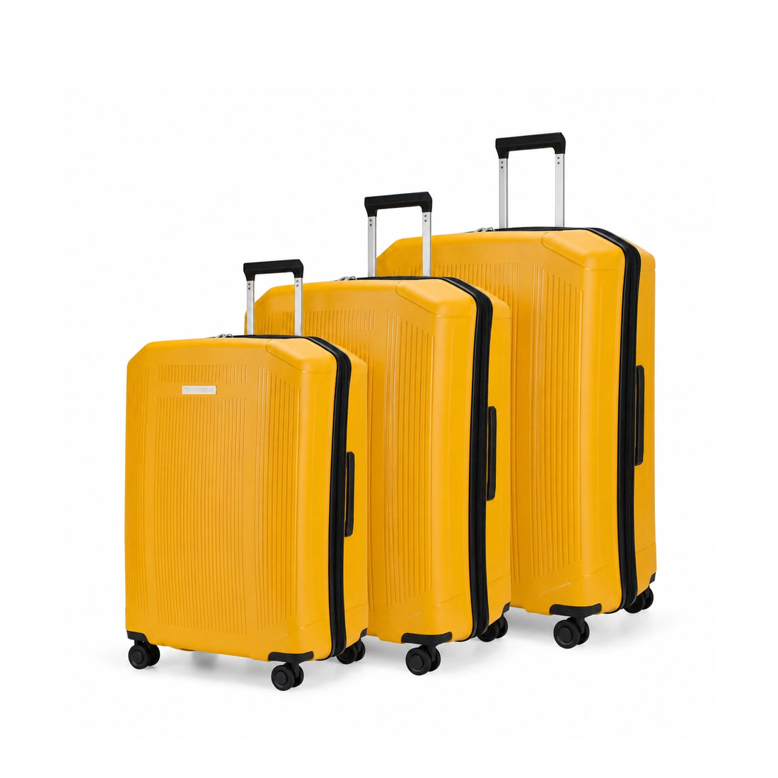 CS97802-3TSPNK Sonada Milan Expandable PP Luggage Set – 3 Pieces – Gold Orange – TSA Lock, 360° Spinner Wheels & Security Zipper