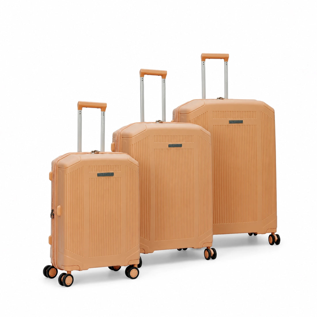 CS97802-3TSPNK Sonada Milan Expandable PP Luggage Set – 3 Pieces – Peach – TSA Lock, 360° Spinner Wheels & Security Zipper