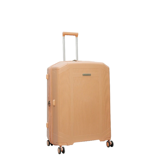 CS97802-3TSPNK Sonada Milan Expandable PP Trolley – Peach – TSA Lock, 360° Spinner Wheels & Security Zipper