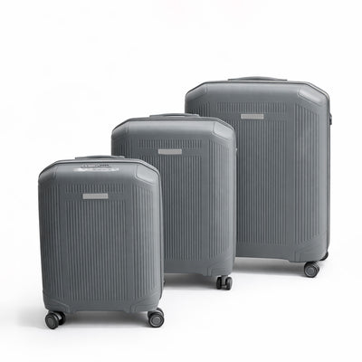 Sonada Milan PP Trolley Grey 3 Piece Set 20 24 28 Inch Hard Shell Luggage With TSA Lock And 360 Degree Spinner Wheels By Siddiq Gifts