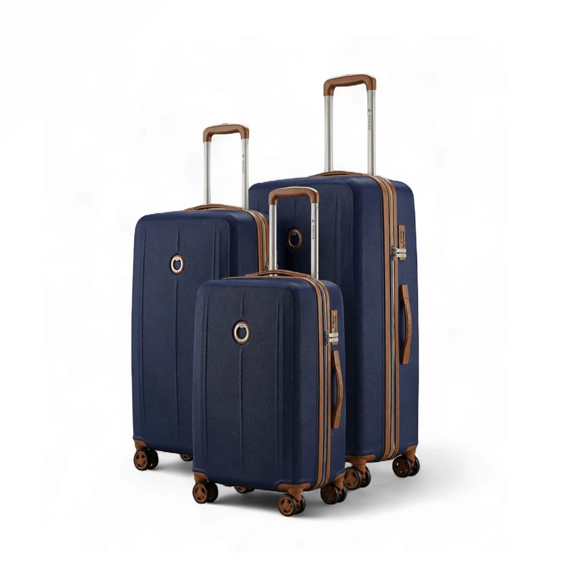 CS97819-3T Sonada Trolley Case Set – 3 Pieces – Navy Blue – Expandable ABS Hard Shell with TSA Lock & 360° Spinner Wheels