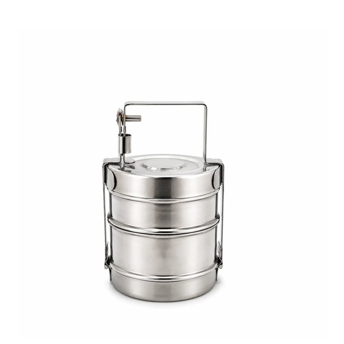 SS1231 Stainless Steel Bombay Tiffin Lunch Box – 2 Tier – 12 cm – Silver