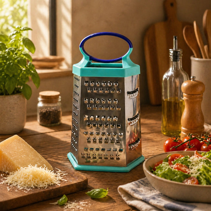 Stainless Steel Box Grater 9 Inch Multi Side | Siddiq Gifts