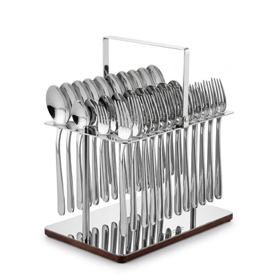 TM548M Stainless Steel Cutlery Set With Stand 48 Pieces Shiny Silver Siddiq Gifts
