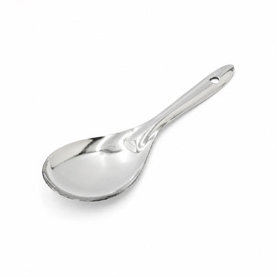 Durable 555 Stainless Steel Rice Serving Spoon In Silver, Measuring 23 Cm And Designed For Conveniently Serving Rice, Biryani, Pulao, And Other Cooked Dishes At Siddiq Gifts.
