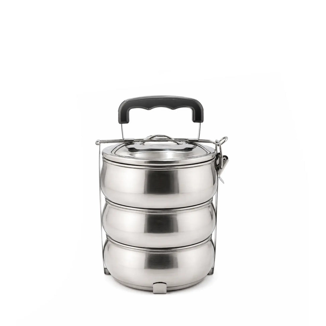 Y735-9 Stainless Steel Tiffin Lunch Box  – 3 Layer – 13 cm – Silver