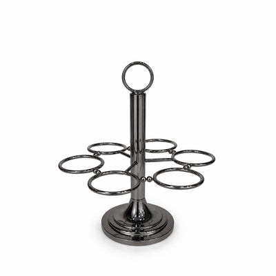 Steel Cawa Cup Holder 6 Cup Capacity 22 x 29 CM Black Finish Beverage Cup Display Holder Siddiq Gifts