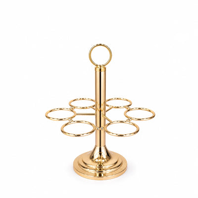 Steel Cawa Cup Holder 6 Cup Capacity 22 x 29 CM Gold Finish Beverage Cup Display Holder Siddiq Gifts