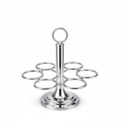 Steel Cawa Cup Holder 6 Cup Capacity 22 x 29 CM Silver Finish Beverage Cup Display Holder Siddiq Gifts