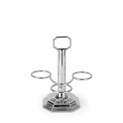 Steel Cawa Cup Stand 3 Cup Capacity 19 x 23 CM Silver Finish Beverage Cup Display Holder Siddiq Gifts