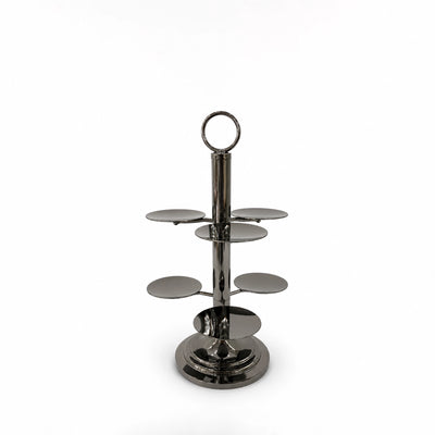 Steel Cupcake Stand 6 Cup Capacity Dark Platinum Dessert Display Holder Siddiq Gifts