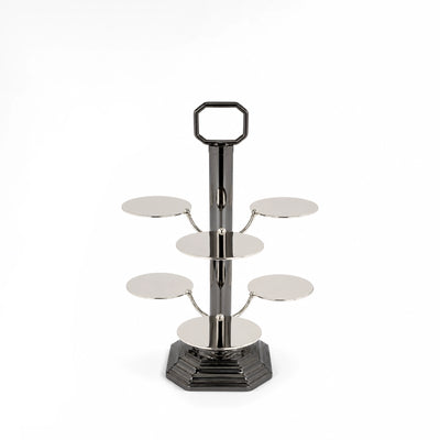 Steel Cupcake Stand 6 Cup Capacity Gold And Silver Dessert Display Holder Siddiq Gifts