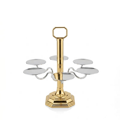 Steel Cupcake Stand 6 Cup Capacity Gold And Silver Dessert Display Holder Siddiq Gifts