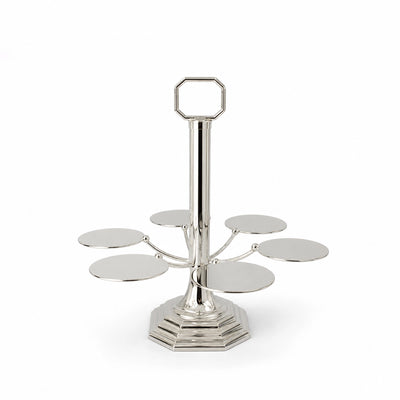 Steel Cupcake Stand 6 Cup Capacity Silver Finish Dessert Display Holder Siddiq Gifts
