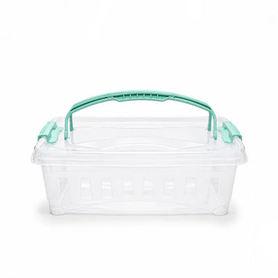 9L Transparent Storage Box Container with Carry Handle and Secure Locking Lid Siddiq Gifts