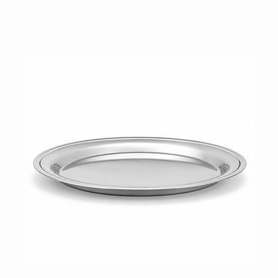 Almarjan Stainless Steel Round Tray 55 CM Plain Finish Siddiq Gifts