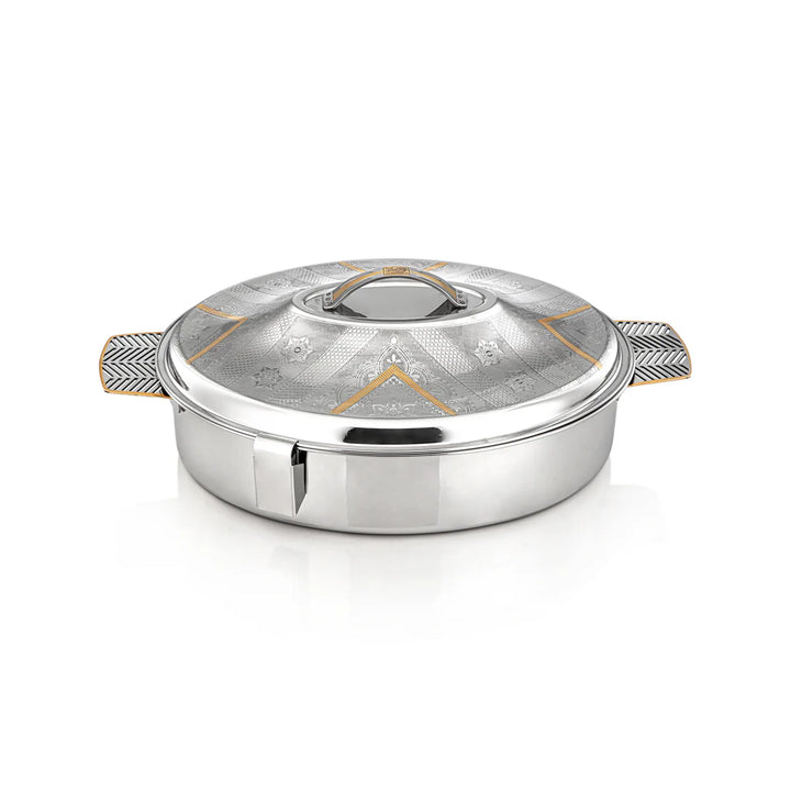 STS0293027 Mandi Oval Stainless Steel Hot Pot – 35 cm – Silver & Gold – Model H23EPG1 – Siddiq Gifts Mussafah Abu Dhabi