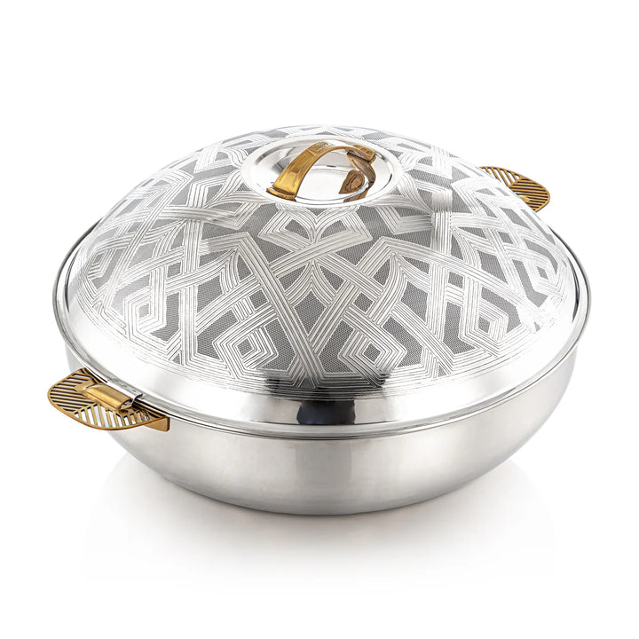 STS0293110 Kanz Stainless Steel Hotpot – 25 Liter – Silver & Gold – Model H23E21HG – Siddiq Gifts Mussafah Abu Dhabi