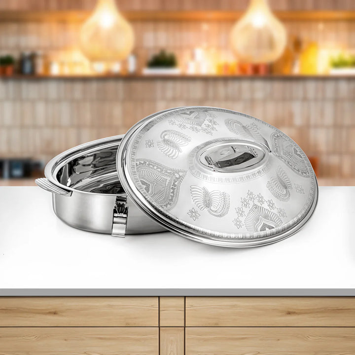 STS0293355 Mandi Oval Stainless Steel Hotpot – 50 cm – Silver – Model E24E17 – Siddiq Gifts Mussafah Abu Dhabi