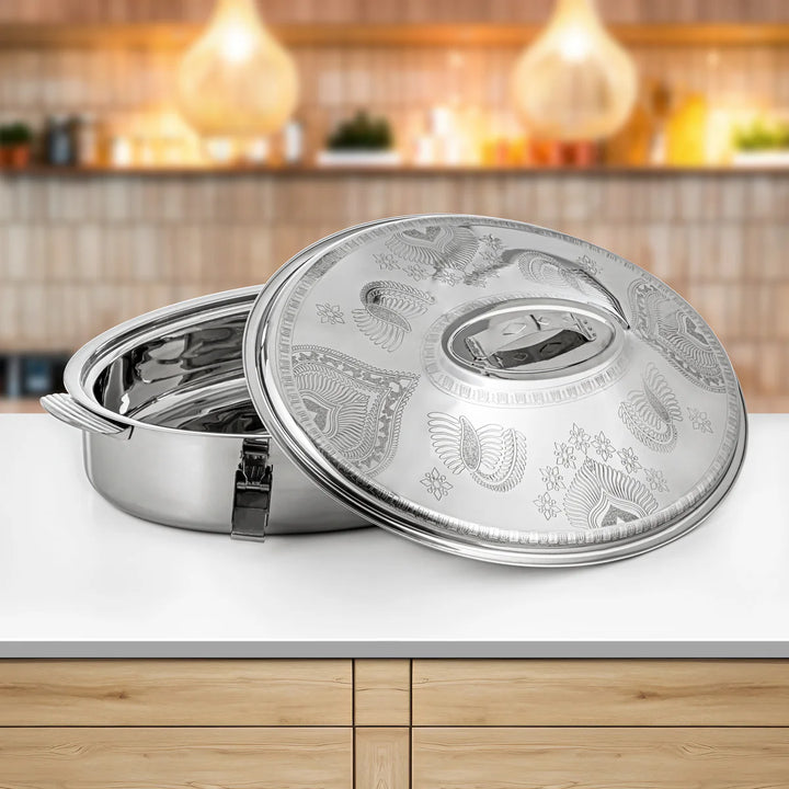 STS0293356 Mandi Oval Stainless Steel Hotpot – 60 cm – Silver – Model H24E17 – Siddiq Gifts Mussafah Abu Dhabi