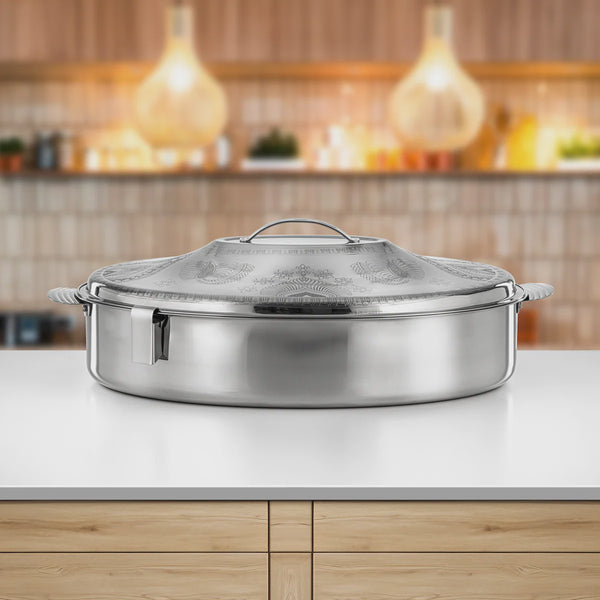 STS0293356 Mandi Oval Stainless Steel Hotpot – 60 cm – Silver – Model H24E17 – Siddiq Gifts Mussafah Abu Dhabi