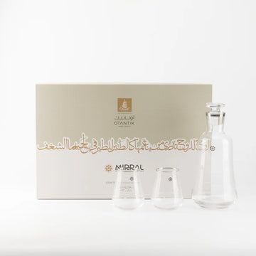 SWJ1003 Mirral Juice Serving Set – 7 Pieces – Clear Glass with Silver Rim | Siddiq Gifts – Mussafah Abu Dhabi