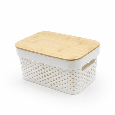 TG51193MM Infinity Storage Container 4L White With Bamboo Lid From Siddiq Gift Shop