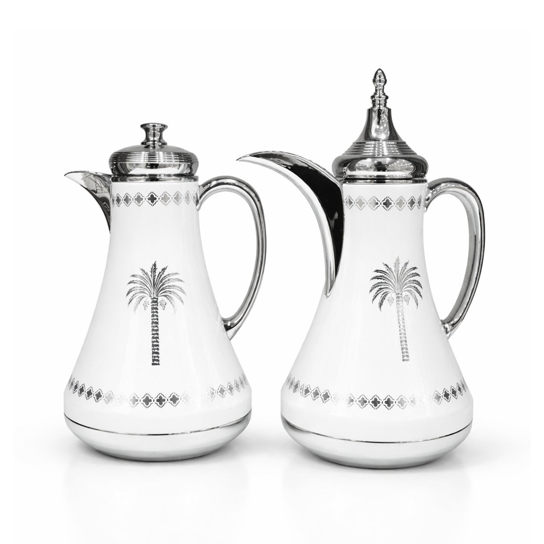 TND-PLMS-WHS Vacuum Flask Set – 2 Pieces (1L + 1L) – White & Silver Finish